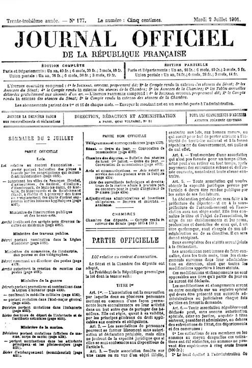 comment retrouver les statuts d'une association loi 1901